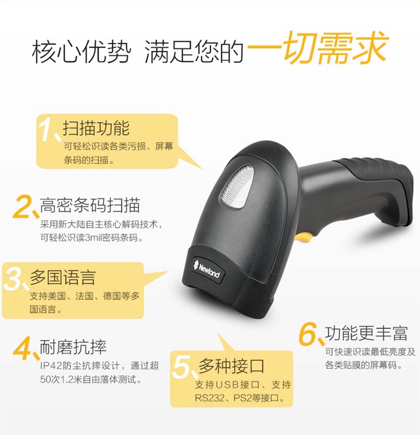 新大陸NLS-HR15手持條碼掃描器特點